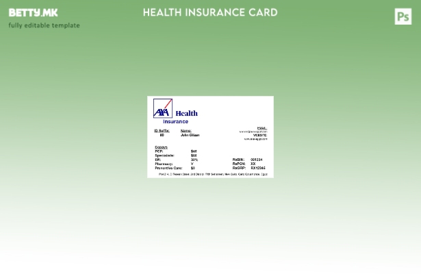 Шаблон за картичка за здравствено осигурување во модерен стил во Египет